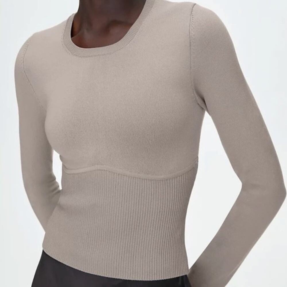 Aritzia Babaton Sweater Women’s Small Refinery Sculpt Empire Long Sleeve Cream